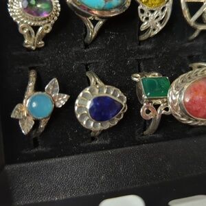 Blue sillimanite ring 925 sterling silver